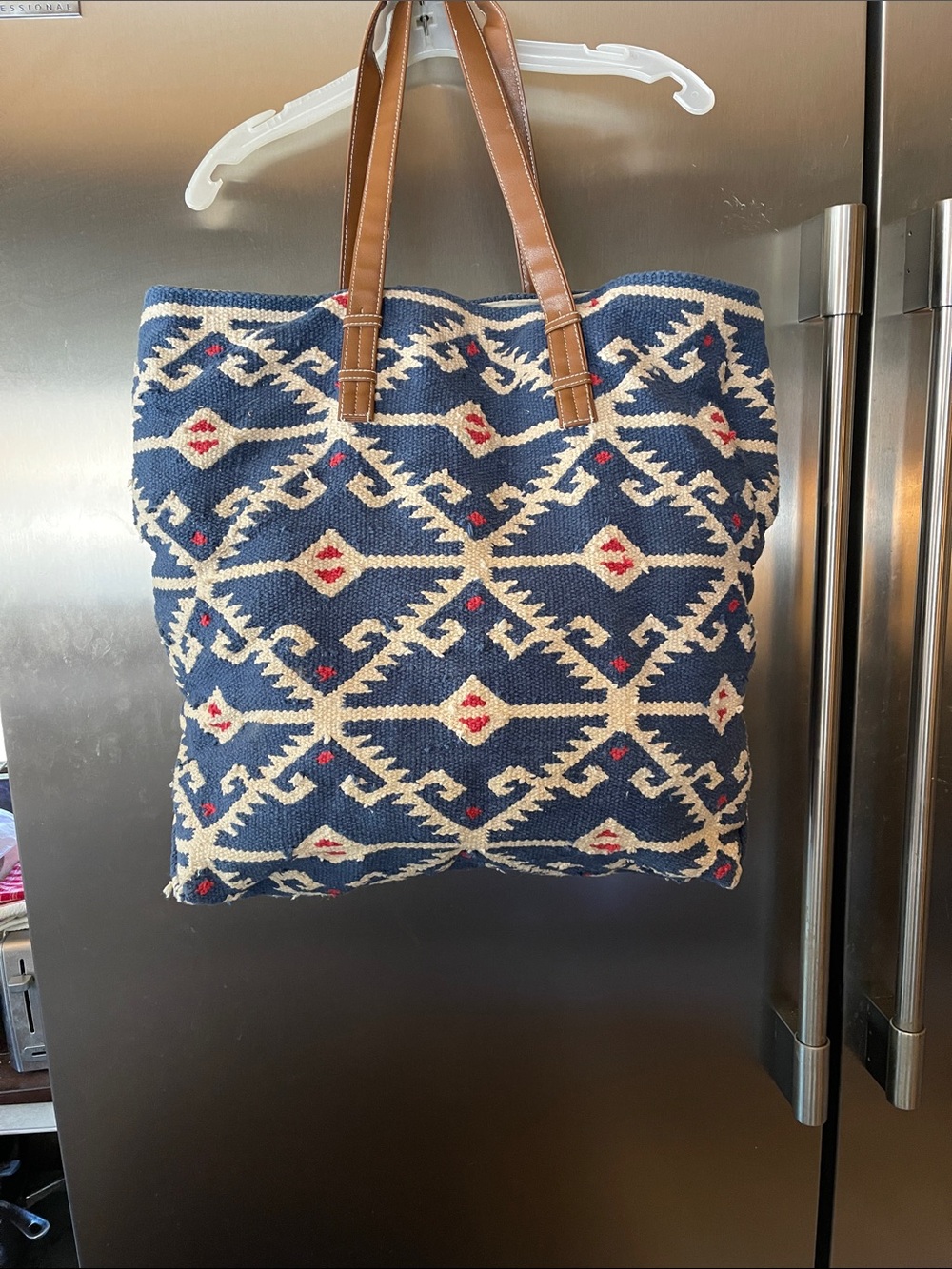 Giant woven week-ended travel bag.